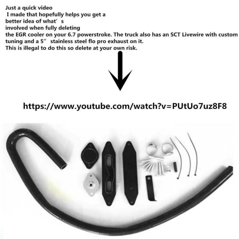 Powerstroke EGR w/ Passthrough Plate, Coolant Bypass Style for 2011-2025 Ford 6.7L Diesel Trucks